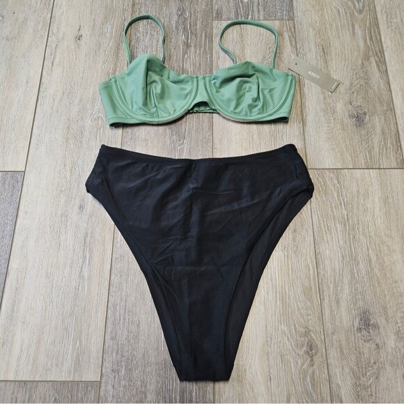 J. Crew Aerie Mixed Bikini Set Balconette Top Cheeky Women’s Size 34C Medium - Picture 1 of 12